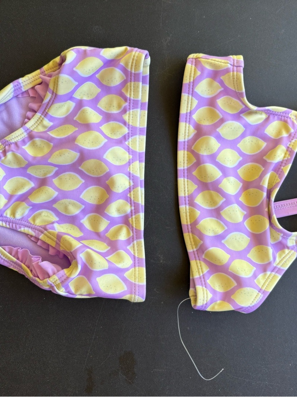 Cat & Jack Purple and Yellow Lemon-Print Swim Top